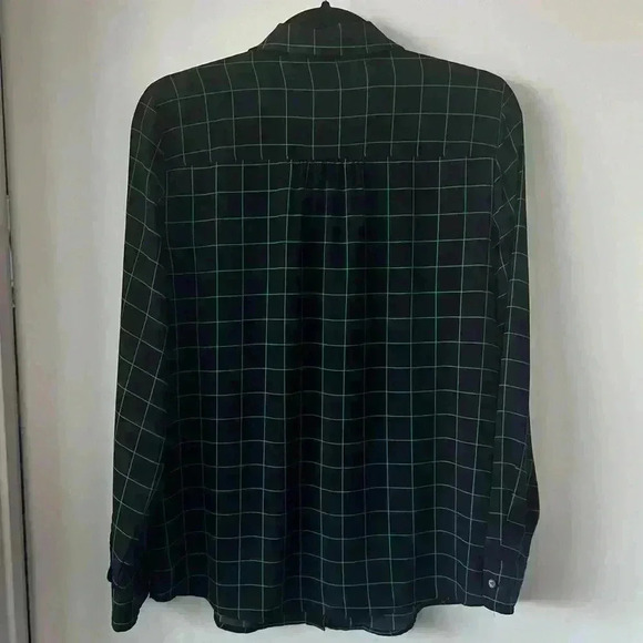 J. Crew Factory Navy window pane blouse - Picture 2 of 4